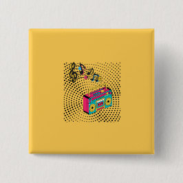 Chapa Cuadrada Buzón de audio retro.
