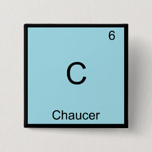 Chapa Cuadrada C - Chaucer Divertido Símbolo de elemento de quí