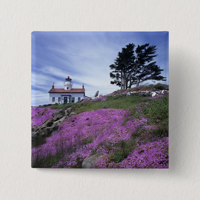 Chapa Cuadrada CA, Crescent City, faro de Battery Point con (Anverso)