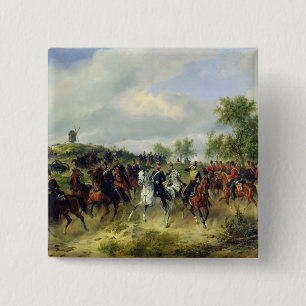 Chapa Cuadrada Caballería prusiana en la expedición, c.19th