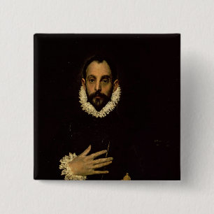 Chapa Cuadrada Caballero con su mano en su pecho, c.1580