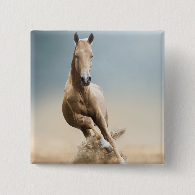 Chapa Cuadrada Caballo Akhal-Teke (Anverso)