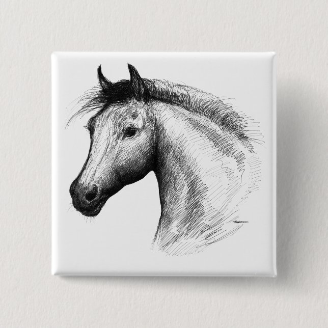 Chapa Cuadrada Caballo: blanco (Anverso)