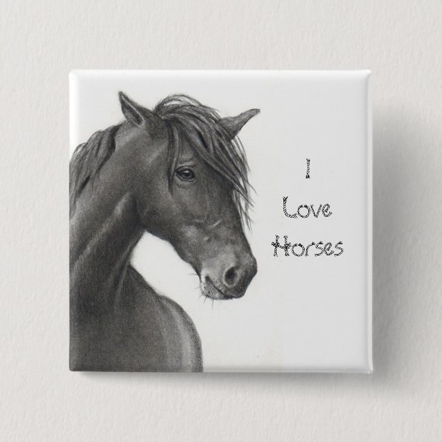CHAPA CUADRADA CABALLO EN LÁPIZ: REALISMO: AMANTES DEL CABALLO (Anverso)
