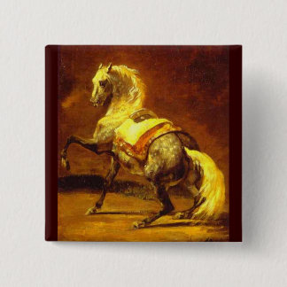 Chapa Cuadrada CABALLO GRIS REVESTIDO, Marrón amarillo dorado
