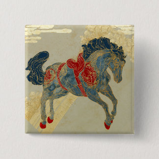 Chapa Cuadrada Caballo Real Azul Ornate 