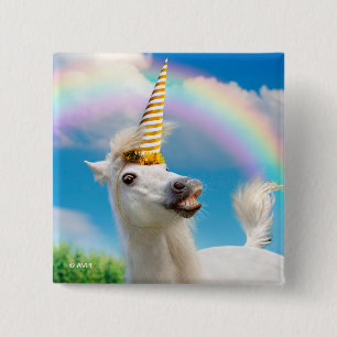 Chapa Cuadrada Caballo Y Arcoiris De Unicornio fiesta
