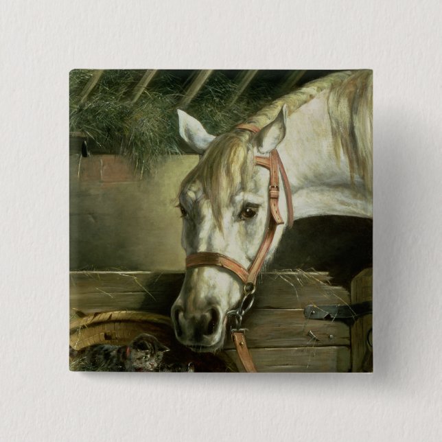 Chapa Cuadrada Caballo y gatitos, 1890 (Anverso)
