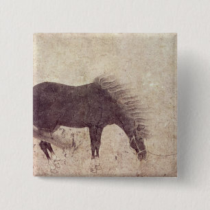 Chapa Cuadrada Caballo y novio en invierno