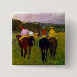 Chapa Cuadrada Caballos de carreras Edgar Degas en Longchamp