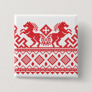 Chapa Cuadrada Caballos de cría rojos