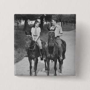 Chapa Cuadrada Caballos de montar a caballo de los pares