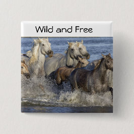 Chapa Cuadrada Caballos galopando en el agua