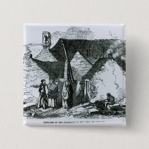 Chapa Cuadrada Cabañas del paisanaje en el oeste de Irlanda