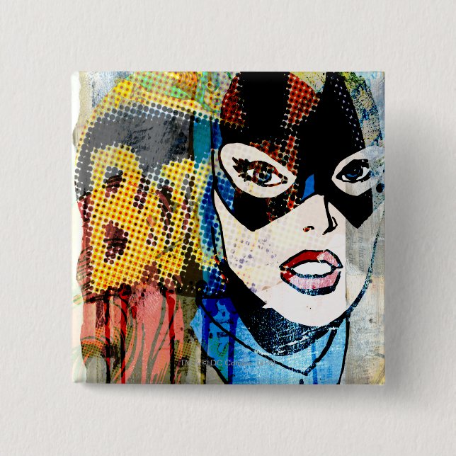 Chapa Cuadrada Cabeza de Batgirl (Anverso)