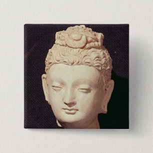 Chapa Cuadrada Cabeza de un Buda, estilo Greco-Budista