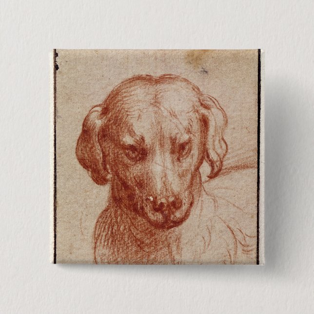 Chapa Cuadrada Cabeza de un perro (Anverso)