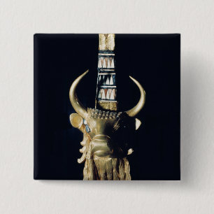 Chapa Cuadrada Cabeza de un toro, decoración de una arpa