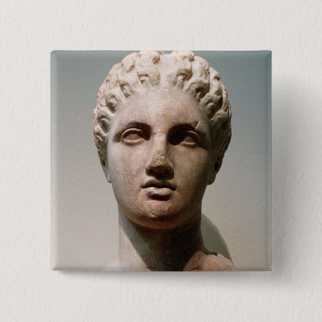 Chapa Cuadrada Cabeza de una diosa, siglo IV A.C. (Anverso)