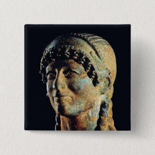 Chapa Cuadrada Cabeza de una mujer de Etruscan