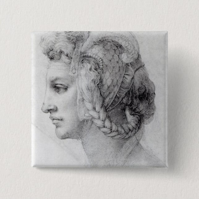 Chapa Cuadrada Cabeza ideal de una mujer, c.1525-28 (Anverso)