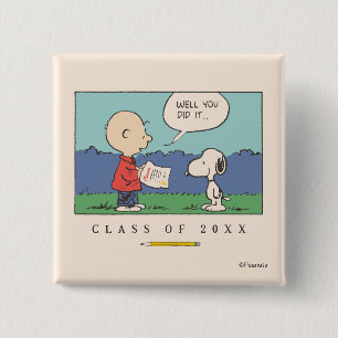 Chapa Cuadrada Cacahuetes Charlie Brown Snoopy Bueno Lo Hiciste G