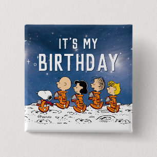 Chapa Cuadrada Cacahuetes   Cumpleaños espacial