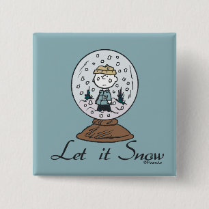 Chapa Cuadrada Cacahuetes   Globe de nieve Charlie Brown