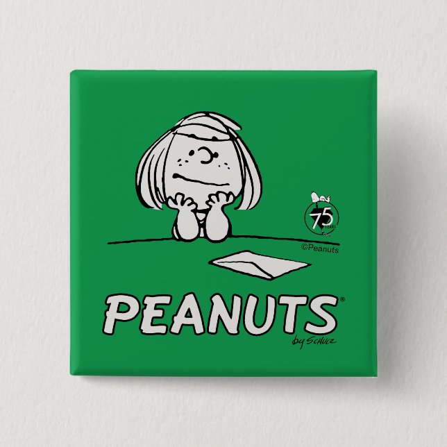 Chapa Cuadrada Cacahuetes | Peppermint Patty Thoughts (Anverso)