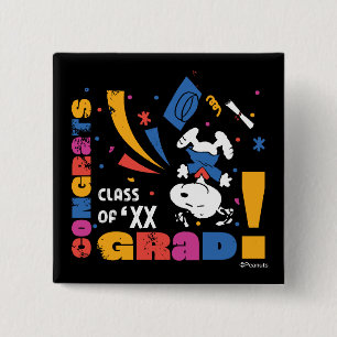 Chapa Cuadrada Cacahuetes Snoopy Felicidades Graduado Graduación 