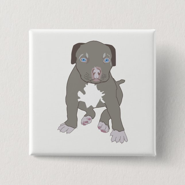 Chapa Cuadrada Cachorro Pitbull (Anverso)
