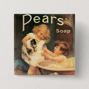 Chapa Cuadrada Cachorro tomando un baño