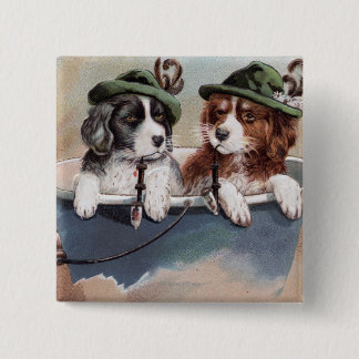 Chapa Cuadrada Cachorros en Gorras con tubos