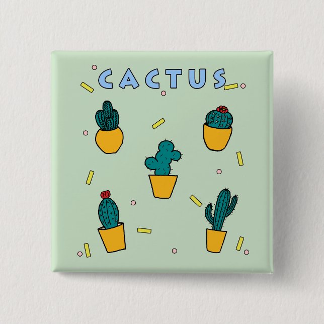 Chapa Cuadrada Cactus (Anverso)