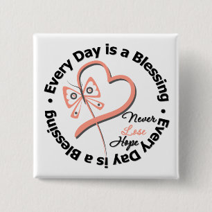 Chapa Cuadrada Cada día es una bendición - espere al cáncer