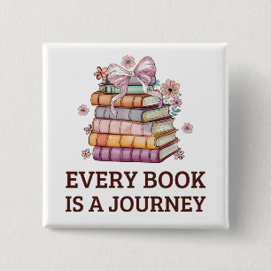 Chapa Cuadrada Cada Libro Es Un Viaje   Regalo de profesor de ing