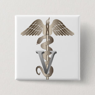 Chapa Cuadrada Caduceo veterinario