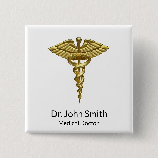Chapa Cuadrada Caducto de oro médico de precisión profesional (Anverso)