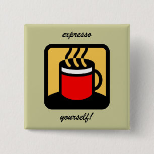 Chapa Cuadrada Café divertido del expresso