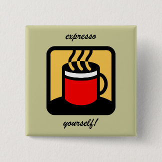 Chapa Cuadrada Café divertido del expresso