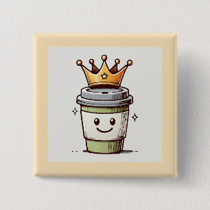 Chapa Cuadrada Café King Kawaii