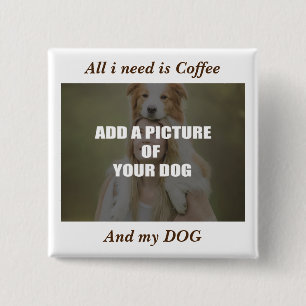 Chapa Cuadrada Café y mi Cojín decorativo de perro