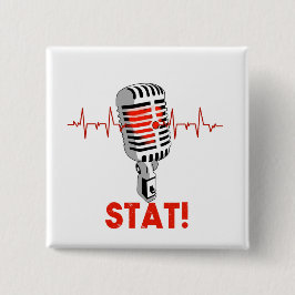 Chapa Cuadrada Caiga el logotipo del mic