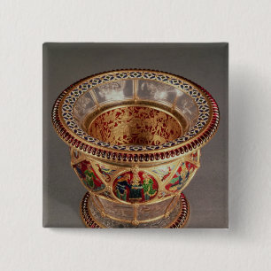 Chapa Cuadrada Caja con el plique-a-jour y el cloisonne