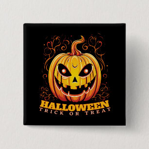 Chapa Cuadrada Calabaza de Halloween de Jack-O-Lantern
