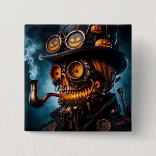 Chapa Cuadrada Calabaza de Halloween Steampunk Gótico