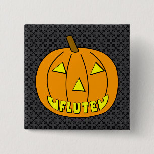 Chapa Cuadrada Calabaza Flute Halloween