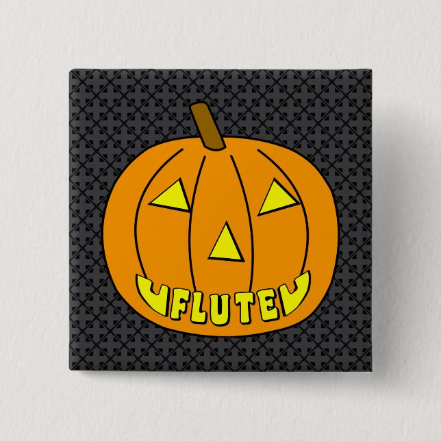 Chapa Cuadrada Calabaza Flute Halloween (Anverso)