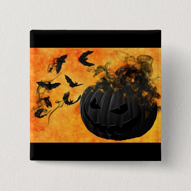 Chapa Cuadrada Calabaza Halloween (Anverso)