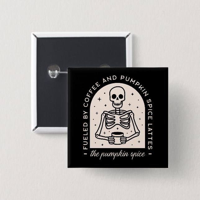 Chapa Cuadrada Calabaza picante latte citas graciosas estética br (Anverso y reverso)